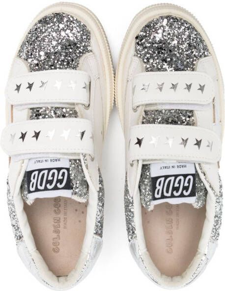 Golden Goose Kids May touch-strap leather sneakers White