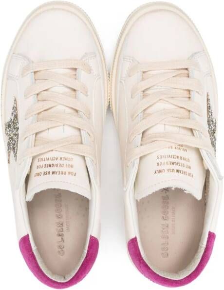 Golden Goose Kids May Young leather sneakers White
