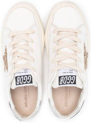 Golden Goose Kids Old School glitter-star sneakers White