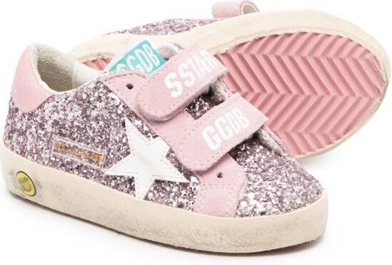 Golden Goose Kids Old School glittered leather sneakers Pink
