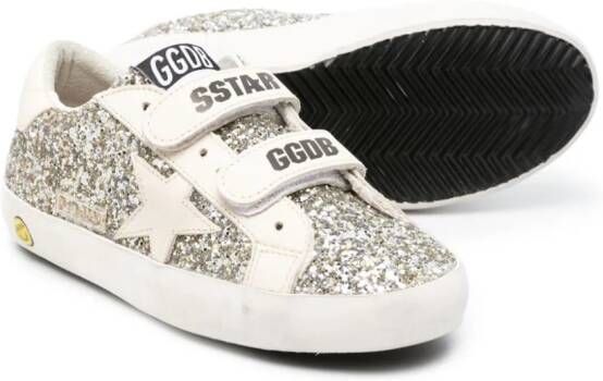 Golden Goose Kids Old School glittered sneakers White