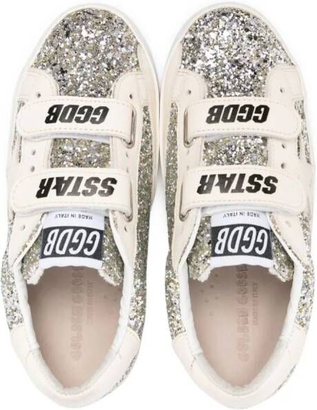 Golden Goose Kids Old School glittered sneakers White