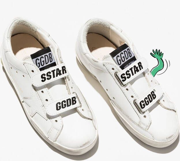 Golden Goose Kids Old School touch-strap sneakers White