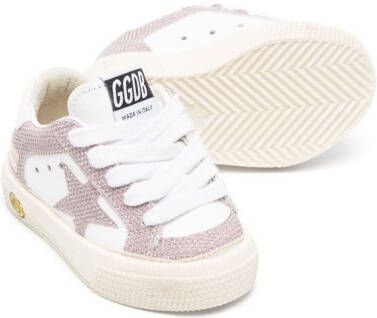 Golden Goose Kids panelled low-top leather sneakers White