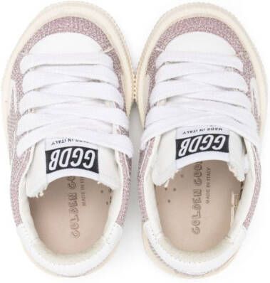 Golden Goose Kids panelled low-top leather sneakers White