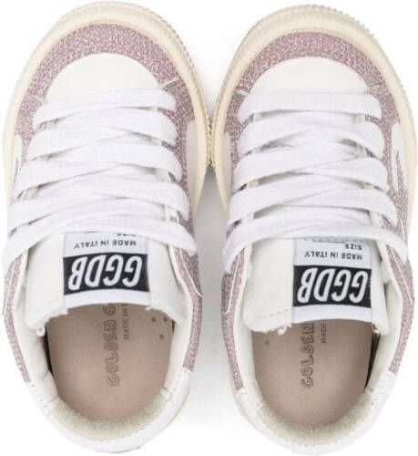 Golden Goose Kids panelled low-top leather sneakers White