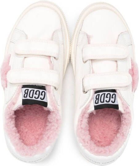 Golden Goose Kids shearling star-patch sneakers White