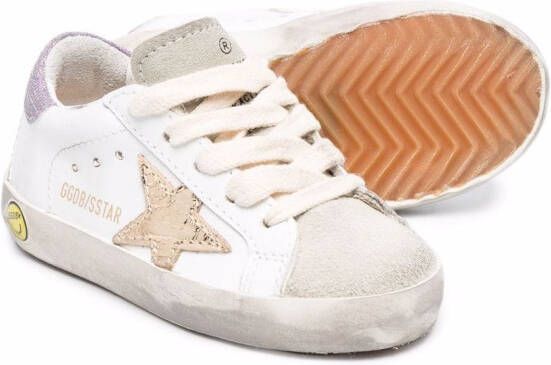 Golden Goose Kids star-patch lace-up sneakers White