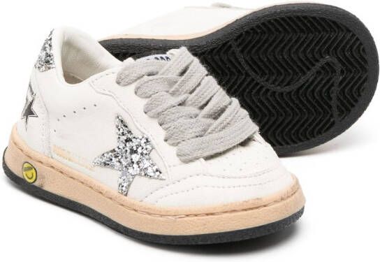 Golden Goose Kids star-patch leather sneakers Neutrals