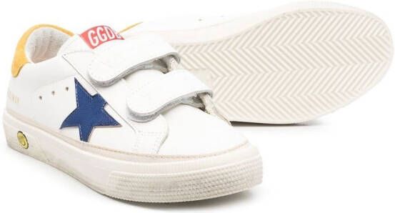 Golden Goose Kids star-patch leather sneakers White