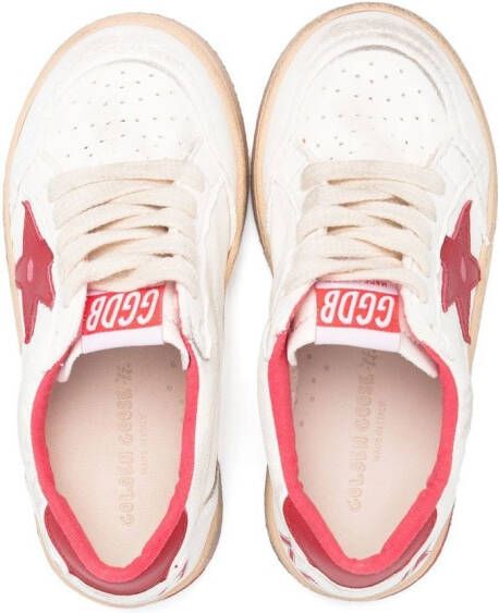 Golden Goose Kids star-patch leather sneakers White