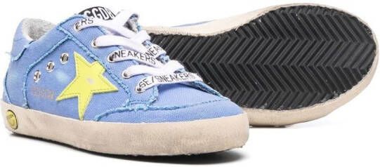 Golden Goose Kids star patch logo trainers Blue