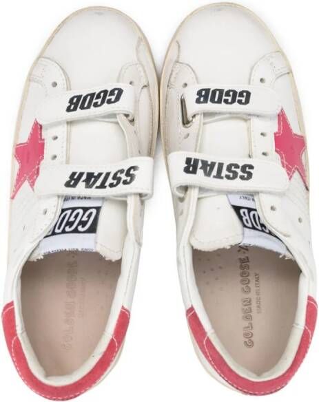 Golden Goose Kids star-patch touch-strap sneakers White