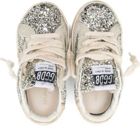 Golden Goose Kids Super-Star glitter-detail low-top sneakers Silver