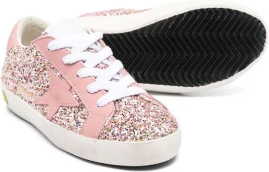 Golden Goose Kids Super-Star glitter-detail sneakers Pink