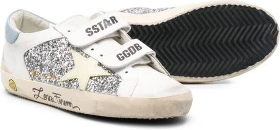 Golden Goose Kids Super Star glitter sneakers White