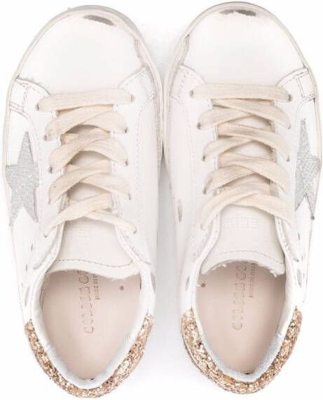 Golden Goose Kids Super-Star glitter sneakers White