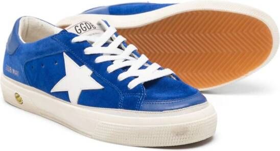 Golden Goose Kids Super-star lace-up suede sneakers Blue