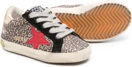 Golden Goose Kids Super Star leopard-print sneakers Black