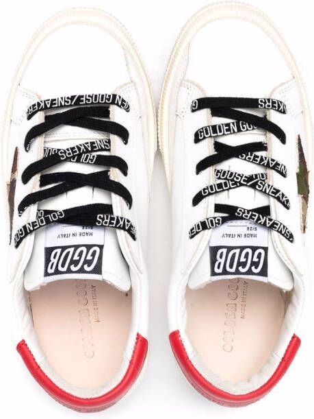 Golden Goose Kids Superstar distressed lace-up trainers White
