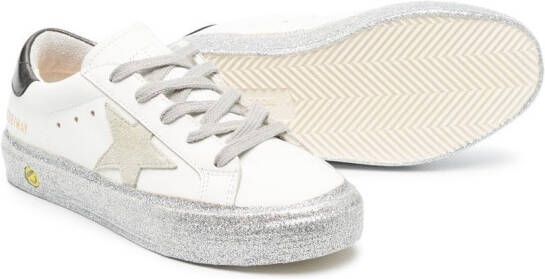 Golden Goose Kids Superstar glittered low-top sneakers White