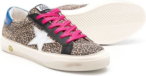 Golden Goose Kids Superstar leopard-print sneakers Brown
