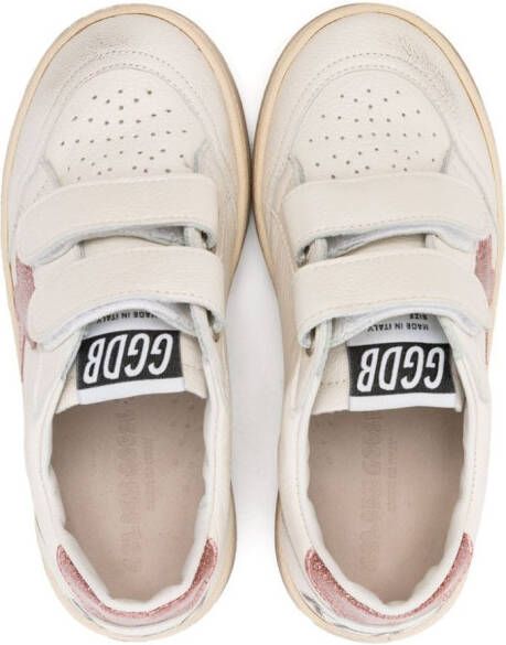 Golden Goose Kids touch-strap leather sneakers Neutrals