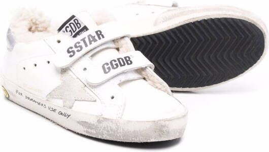 Golden Goose Kids touch-strap shearling trainers White
