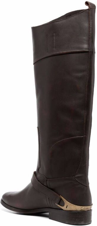 Golden Goose knee-length leather boots Brown