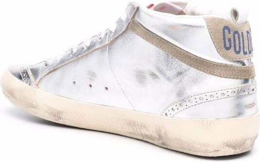 Golden Goose Laminated Star and Wave mid-top sneakers Silver
