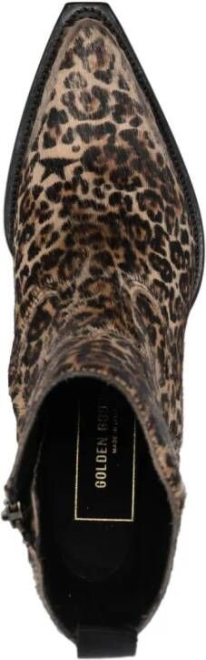 Golden Goose leopard-print 50mm distressed boots Brown