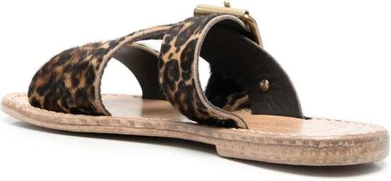 Golden Goose leopard-print buckle sandals Brown