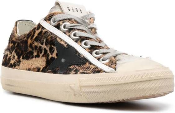 Golden Goose leopard-print lace-up sneakers Brown
