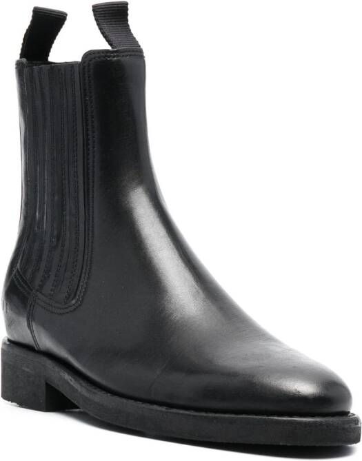 Golden Goose logo-charm leather boots Black