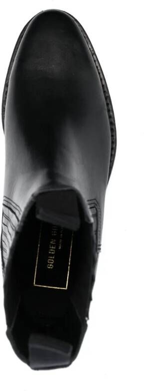 Golden Goose logo-charm leather boots Black