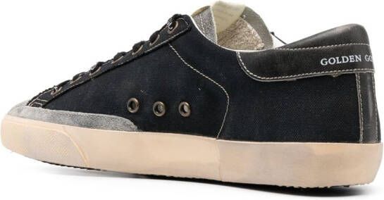Golden Goose logo-patch leather sneakers Blue