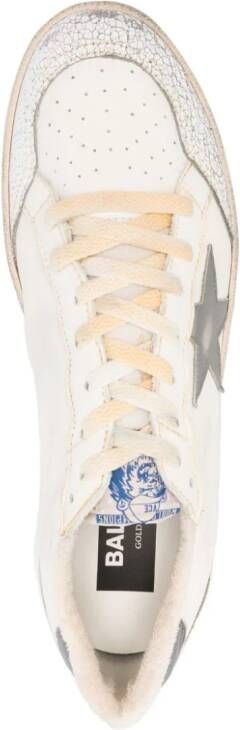 Golden Goose logo-patch leather sneakers White