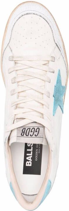 Golden Goose logo-patch low-top leather sneakers White