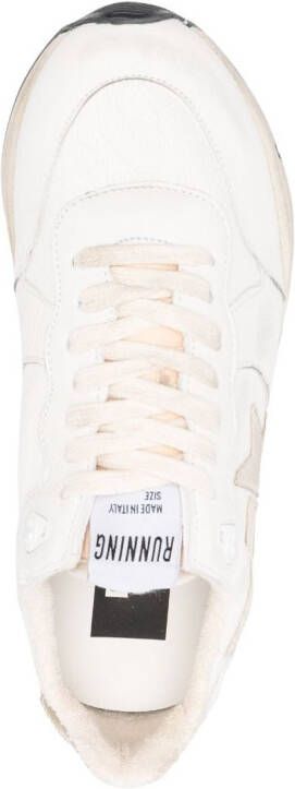 Golden Goose logo-print leather sneakers White