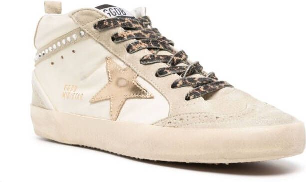 Golden Goose Mid Star crystal-detailed sneakers Neutrals