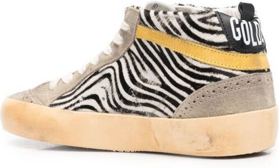 Golden Goose Mid Star zebra-print sneakers Grey