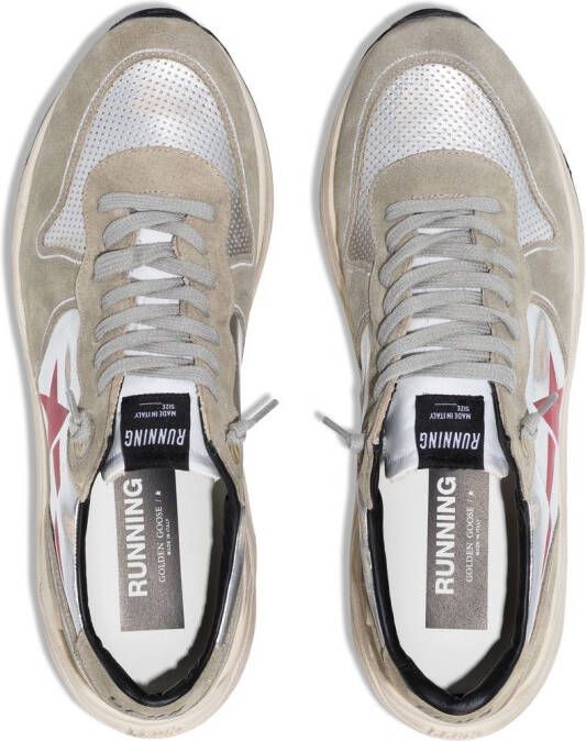 Golden Goose panelled low-top sneakers Silver
