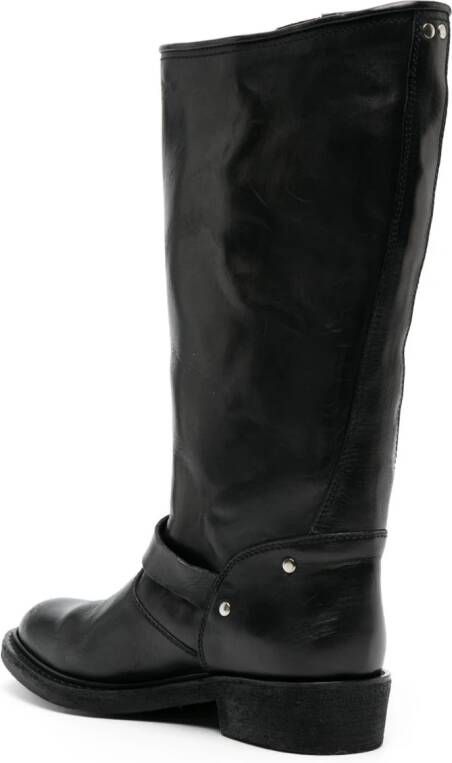 Golden Goose round-toe polished-finish boots Black