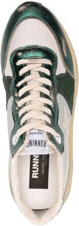 Golden Goose Running Sole leather sneakers Green