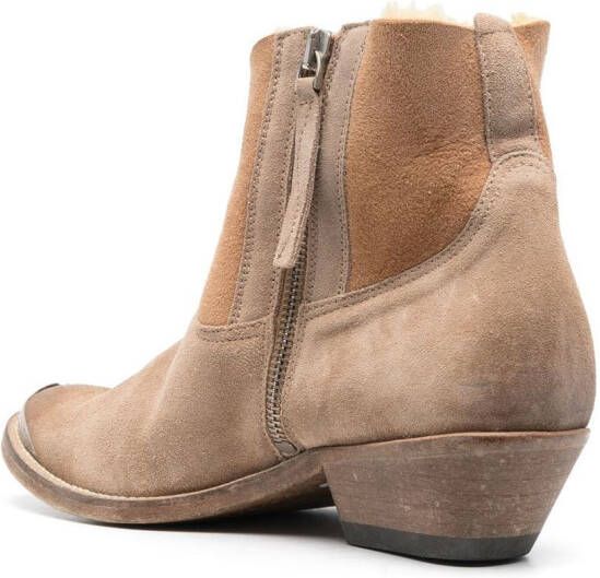 Golden Goose shearling-lined Western ankle boots Neutrals