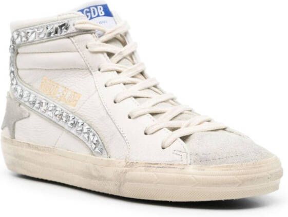 Golden Goose Slide crystal-embellished sneakers White