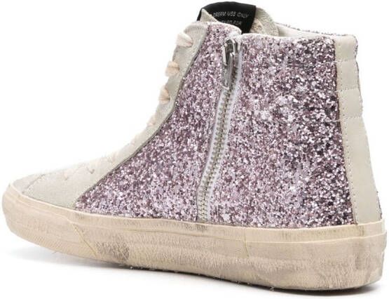 Golden Goose Slide glitter-detail sneakers Pink
