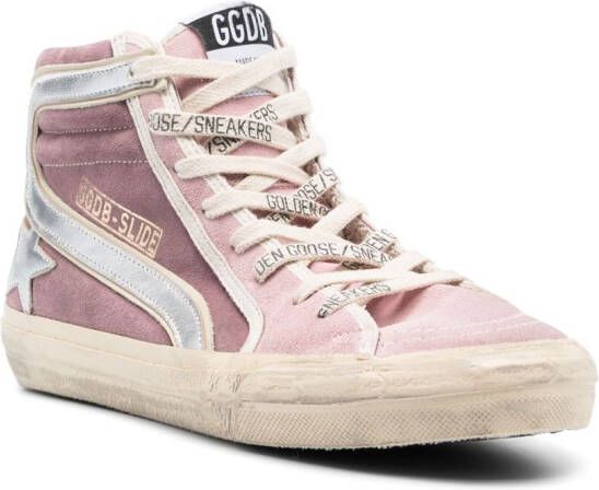 Golden Goose Slide high-top suede sneakers Pink