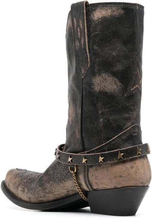 Golden Goose slip-on distressed boots Black