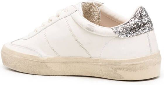 Golden Goose Soul Star distressed glittered sneakers White